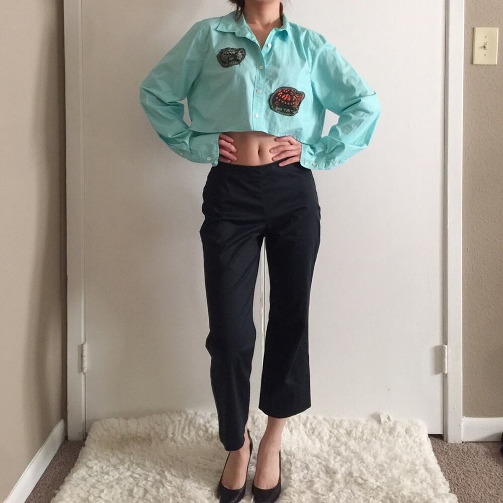 Reworked J.Crew Stretch Perfect Crop Top.--DA4